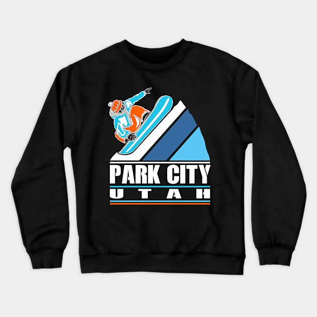 Park City Utah - Vintage Snowboarder Crewneck Sweatshirt by jkshirts